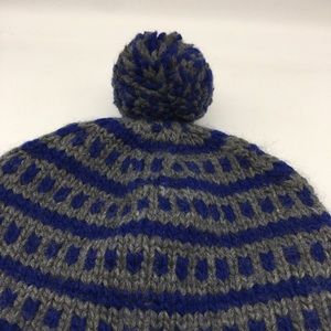 PEMA New York Wool Beanie Winter Cap Hat Made in Nepal Blue Gray